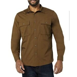 Amazon Essentials Men's Brown Button-Up Shirt XL Long Sleeve Casual  NWT